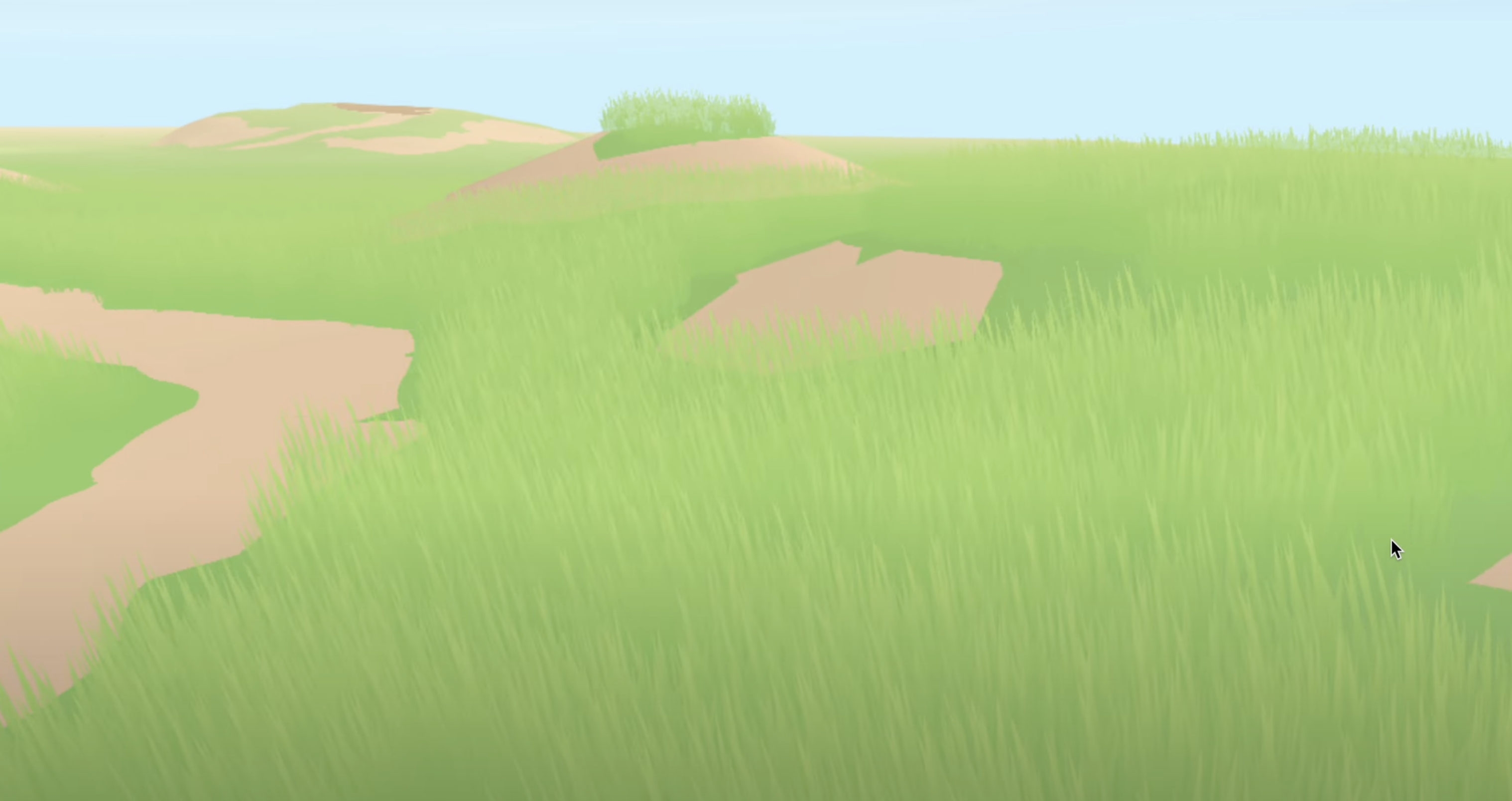 Procedural generation of instanced grass and foliage